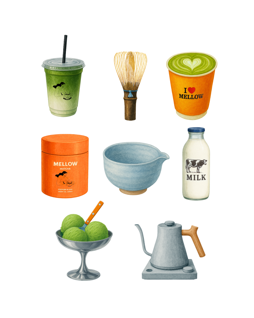 Matcha Sticker Set